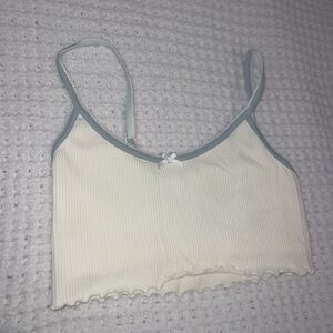 Forever 21 Cream and Gray Ribbed Camisole